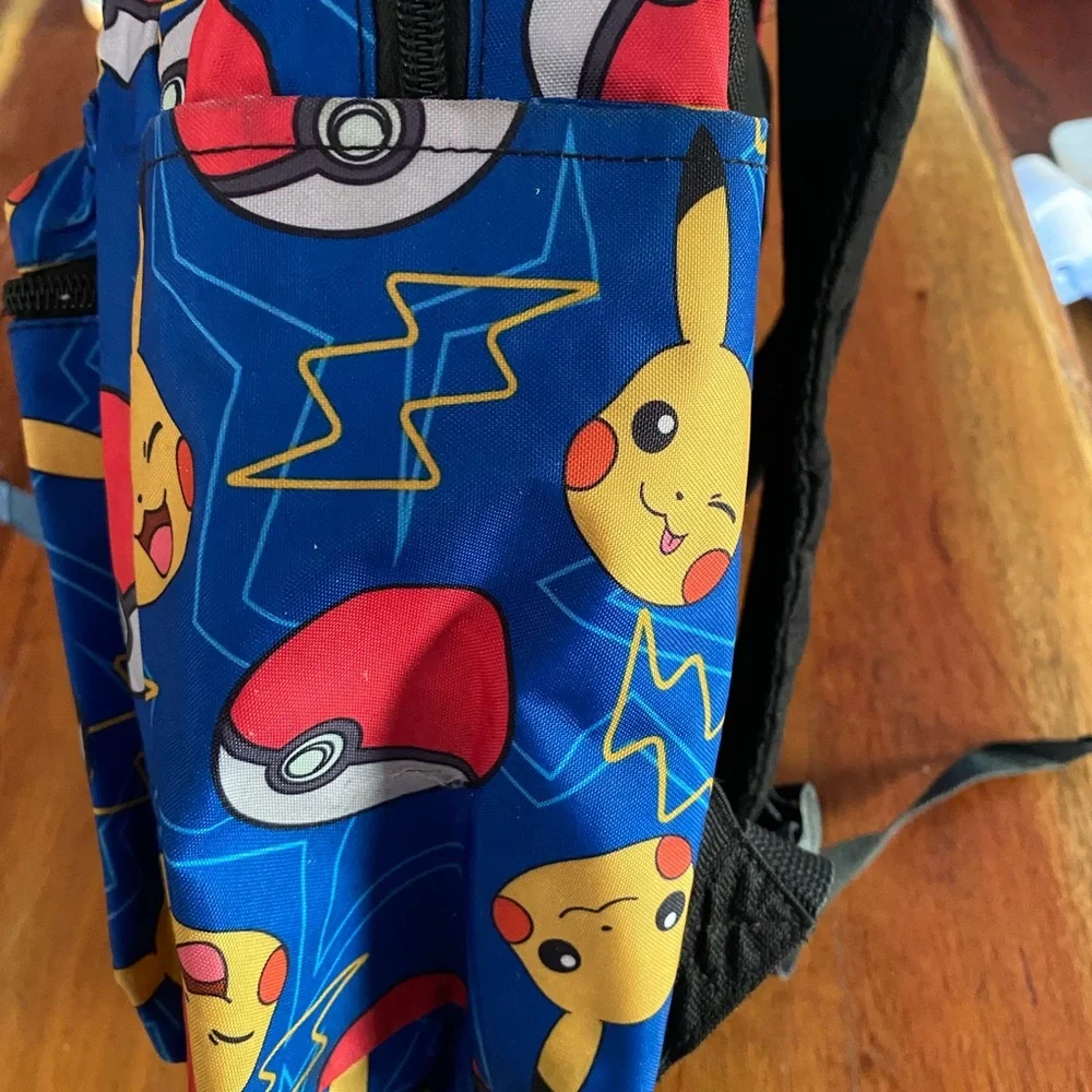 Pokemon Pikachu and Poké Ball Blue Backpack 16”‎ CLEAN